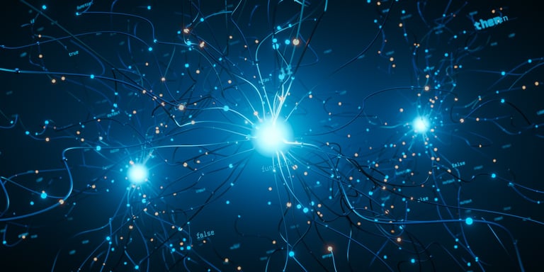 AI brain network with glowing connections